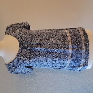 Fleur Bleve Blue and White Blouse